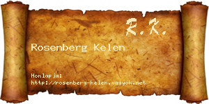Rosenberg Kelen névjegykártya